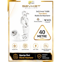 Viko Topraklı Uzatma Seyyar Kablosu Tekli Priz 40 Metre 3x2,5 Mm Seyyar Uzatma Kablosu 15 M Ve Üzeri