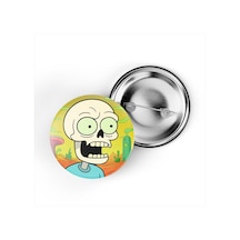 Skull Emoji - 44 Mm İğneli Çanta Rozeti - 5 Adet Diğer