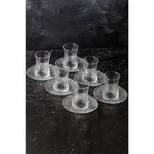 12 Parça Elysia Paşabahçe Çay Tabaklı Çay Takımı Seti Beyaz