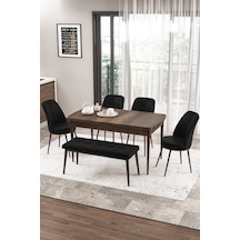 Barok Masa Sandalye Ve Bench Siyah