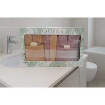 Castella 8 Parça %100 Pamuk Kutulu Çeyizlik Aile Bornoz Seti Cml