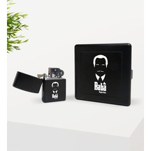Kişiye Özel Baba Godfather Tasarımlı Siyah Metal Sigara Tabakası N11.1318