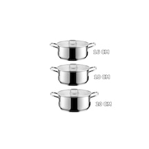 Emsan Gourmet 3'lü Derin Mini Tencere Seti 16-18-20 Cm