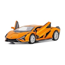 Kinsmart Lamborghini Sian 1:36 Ölçek Diecast Model Araba Turuncu