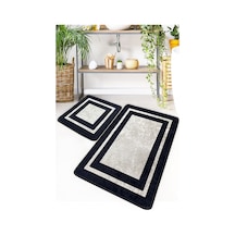 Chilai Home Black Frame 2'li Set Banyo Halısı Djt Renkli