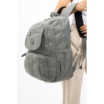 Baginn Lise Okul Sırt Çantası Çok Cepli Hafif Klinkır Kumaş 43 x 30 Cm