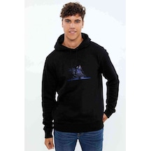 Singin In The Rain Baskılı Siyah Erkek Kapşonlu Sweatshirt