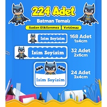 Batman Temalı Okul Kreş Kişiye Özel İsim Etiket Seti - Model 237 Çok Renkli