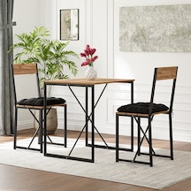 Mutfak Masası Minderli 2 Kişilik Balkon Masa Takımı Çam 1492