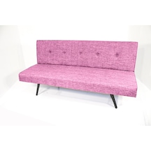 Best Yataklı Çelik İskelet Sünger Kanepe Keten Kumaş - Pembe Çok Renkli