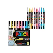 Uni Poster Markörü Set Pc-3m/8c Sc Soft Renk 8 Li Çok Renkli