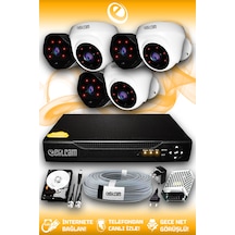 Elitcam 6 Kameralı Uzay 3 İç Kamera Set 1 TB HDD Full HD Gece Görüşlü Güvenlik Kamerası Sistemi