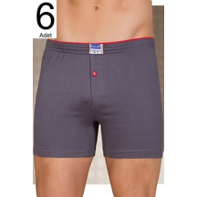 Berrak Erkek Füme 6'Lı Paket Düğmeli Boxer Elf568Ber10996 Füme