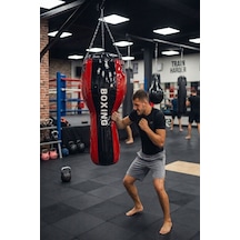 Spor Byfit Salon Tipi Özel Tasarım Aparkat Boks Torbası Kırmızı - Siyah