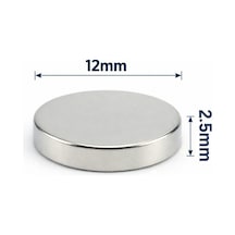 25 Adet - 12x2,5 Mm Neodyum Mıknatıs Neodim Magnet Yuvarlak
