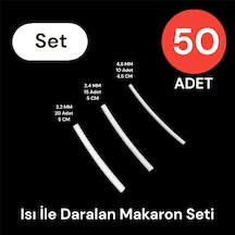 Tek-iş Isı İle Daralan Makaron Seti 50 Adet Beyaz 3.2 20 + 2.4 15 + 1.5 15 Adet