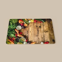 Ahşap Desenli Cam Kesme Tahtası - Renkli - 20x30 Cm