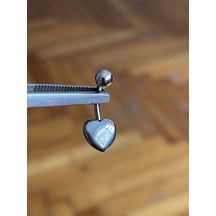 Cerrahi Çelik Piercing Kalpli Piercing Kalpli Göbek Piercingi Rose Gold - Şeffaf