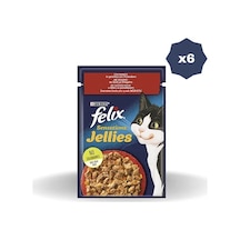 Felix Kedi Yaş Mama Sensation Sığır Domatesli 85 Gr - 6 Adet Besleyici Lezzetli Mama