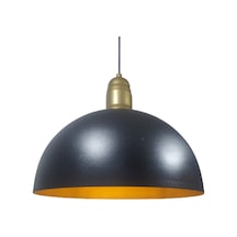 Mylights Retro Rustik Metalsarkıt Avize Siyah Içi Altın 40 C