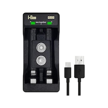 Batteries G200 2'li Pil Şarj Aleti Type-c Girişli, Aa/aaa / 9v Akıllı Hızlı Pil Şarj Cihazı