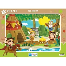 Blue Focus Red Indian Kızılderili - Puzzle 72 Parça