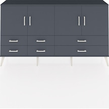 Arges Konsol 6 Raflı 6 Çekmeceli 4 Kapaklı 176x30x99 Antrasit-antrasit Antrasit - Antrasit