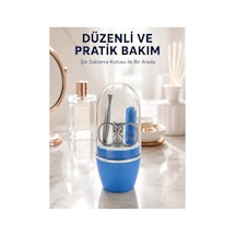 Mavi Tırnak Bakım Seti Çok Amaçlı Manikür Pedikür Kiti Çok Renkli