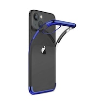 iPhone 13/14 İle Uyumlu Darbeye Karşı Dayanıklı Lazer Kesim Silikon Tpu Kılıf Mavi, iPhone 13/14 Sku: Zeusb0f6lwp814