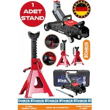 Böhrer Hb0423t Alman Timsah Tipi 2 Ton Yatık Araç Kaldırma Krikosu + 1 Adet 2 Ton Sabit Araç Tutma Kriko Standı