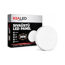 Tr 36 Watt Sıva Üstü Led Panel, 6500 K Beyaz Işık, 3600 Lümen, Yuvarlak Ø 23 Cm Çap Tavan Armatür Lamba, Beyaz Diğer