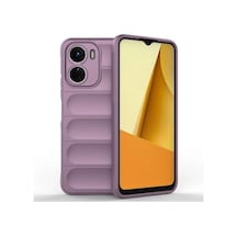 Vivo Y16 Uyumlu Silikon Kılıf - Kamera Korumalı Esnek Yeni Nesil Airbag Kapak - Mor