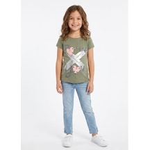 Stsahra Kız Çocuk Haki T-shirt