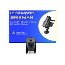 Grundig Vcp 9431 Pro Dikey Süpürge 2500 Mah 25.2 V Batarya  Uyumlu Uzun Ömürlü, Performans Pil