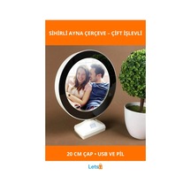Sihirli Ayna Fotoğraf Çerçevesi 20cm Led Işıklı Hediye