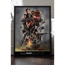 Call Of Duty Siyah Ahşap Çerçeveli Poster, Dekoratif Oyun Duvar Tablosu