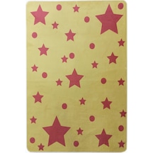 Çam Halı Kids Sarı Kırmızı Taraftar Yıldız Desenli Çocuk Odası Halısı - 120x180 Sarı