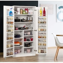 Beyaz Çok Amaçlı 165 Derece Açılabilir 2 Kapaklı Kiler Dolap