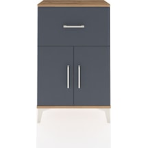 Arges Komodin Tek Raflı Tek Çekmeceli 2 Kapaklı 60x30x96 Çam-antrasit Atlas Çam