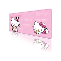 Hello Kitty Oyun Gaming Klavye Mouse Pad Masa Matı 70x30 Cm