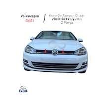 Vw Golf 7 Uyumlu Krom Ön Tampon Çıtası 2 Parça 2013-2019 P.çelik