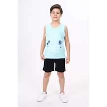 Toontoy Kids Erkek Çocuk Free Baskılı Şortlu Takım Mint Yeşili