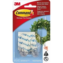3m Command 17091clr-cee Orta Boy Şeffaf Askı, Max 900 Gr 2 Askı + 4 Orta Boy Cırt Bant