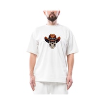 Kovboy Gold Toothed Oversize Beyaz Tişört