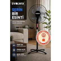 Evolwix 16'' İnç Siyah Ayaklı Vantilatör
