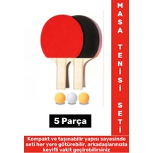 Ergonomik Dayanıklı Eğlenceli Çok Şık Renkli 2 Adet Raket 3 Adet Pinpon Topu Özel Masa Tenisi Seti