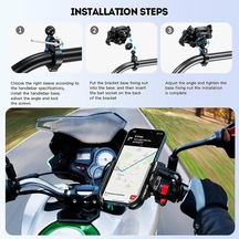 Kewig Kwg-m8sp-s-c Alüminyum Alaşım Motosiklet Telefon Tutucu Gidon Bağlantılı, Titreşim Korumalı Ve Güvenlik Kilitli 5.4-7.2 İnç Uyumlu