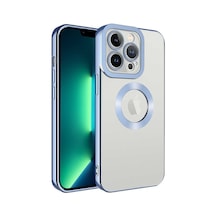 Kilifone - Apple Uyumlu iPhone 13 Pro Max - Kılıf Kamera Korumalı Tatlı Sert Omega Kapak - Mavi Açık