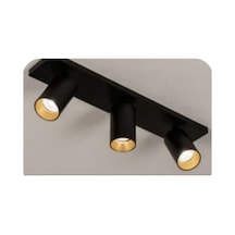 Üçlü Led Avize Led Aplik 60 Cm Kasa Gün Işığı Led Ampullü Siyah