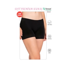 Özkan Underwear Özkan 27782 Kadın Premium Kumaş Modal Pamuklu Esnek Rahat Mini Boxer Şort Tayt Siyah